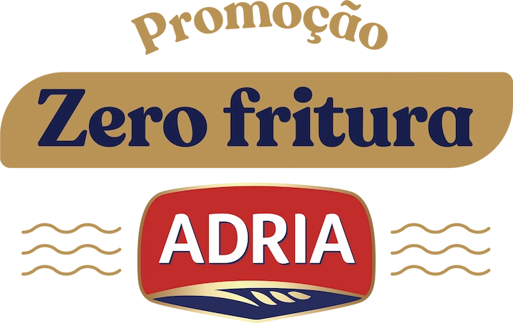 Logo promoção zero fritura com logomarca da Adria